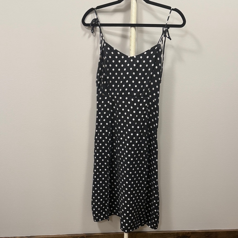 Polka Dot Midi Dress - Black and White